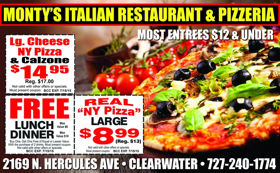 Coupon for Monty's Italian & Pizzaria